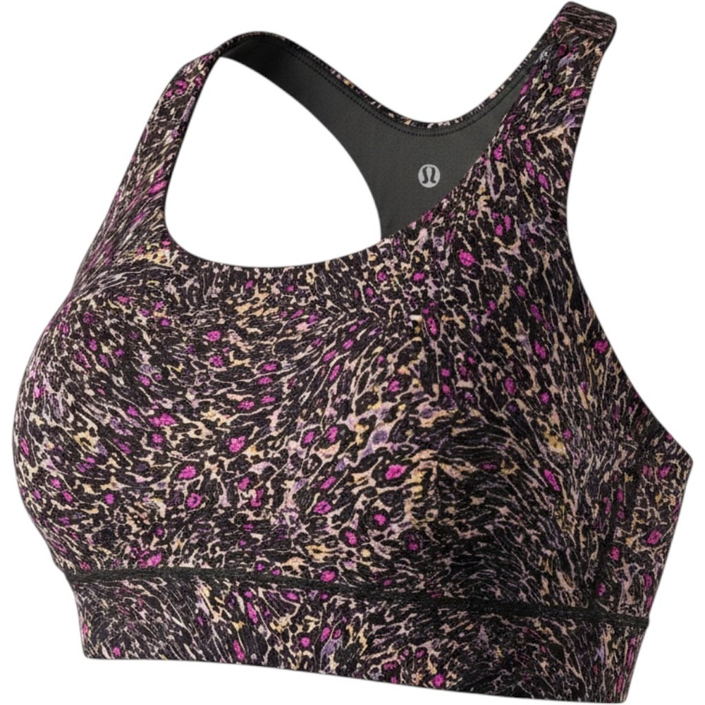 Lululemon‎ Sports Bra Womens 10 Multi Energy High Neck Longline Gorpcore Retro